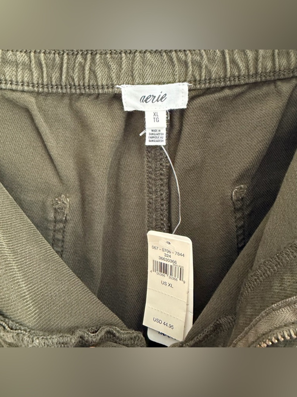 aerie Daydreamer Olive Green Distressed Denim Shorts NWT - Picture 3 of 5